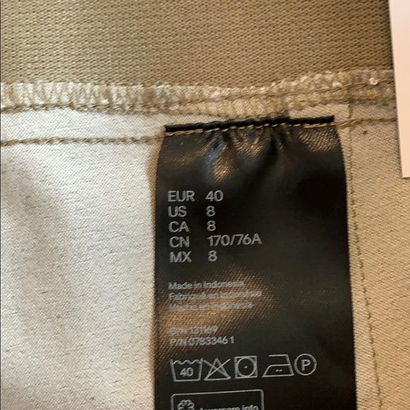 H&M straight leg Olive Green pull on pants - Picture 6 of 8